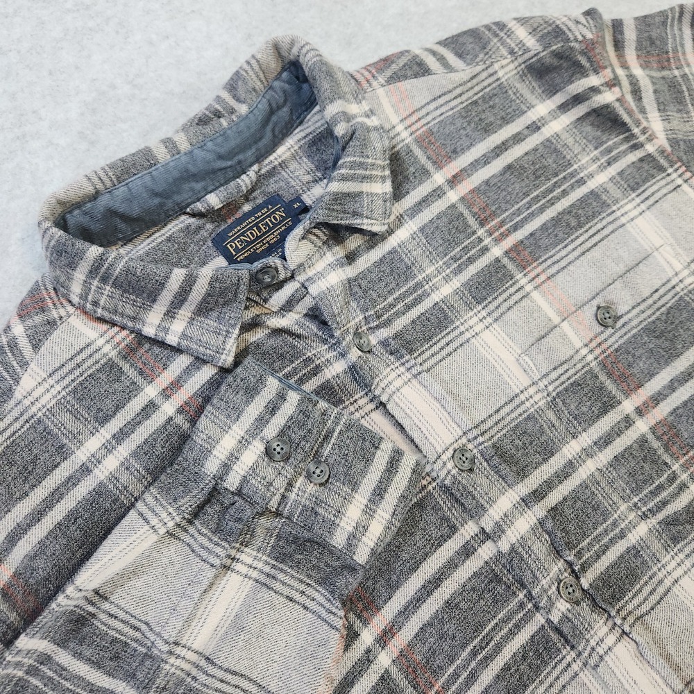 Pendleton Cotton Shirt Men XL Plaid Flannel Button Front Long Sleeve